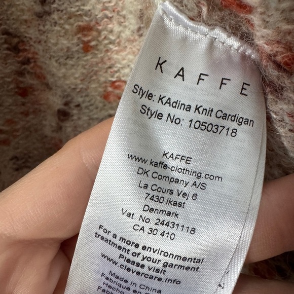 KAFFE XS Women's Speckled Knit Open-Front Cardigan - Picture 2 of 7